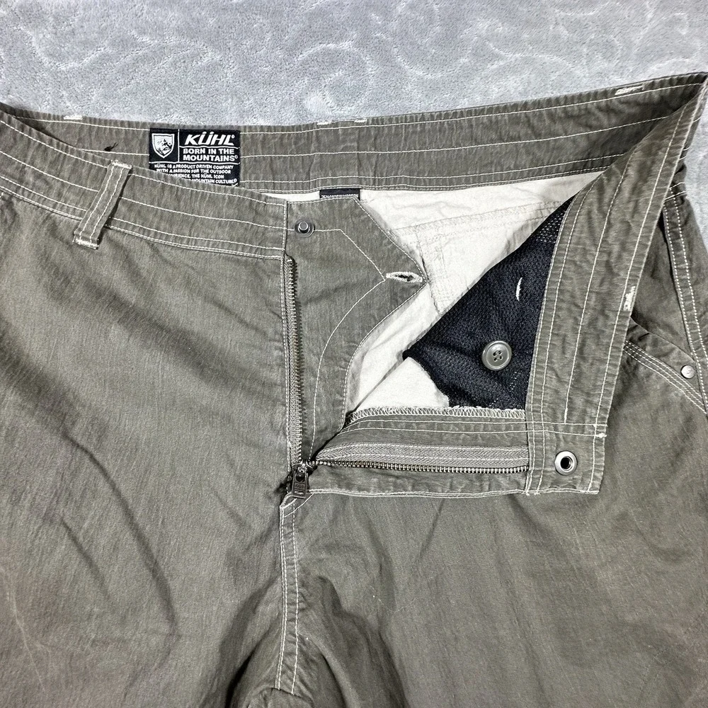 Kuhl Renegade Performance Shorts Men 38 Brown Canvas Hiking Climbing Utility 11